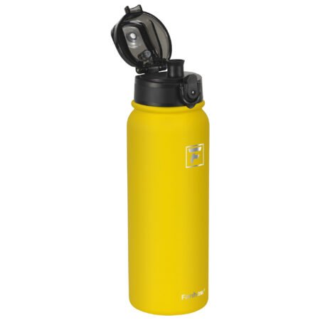 Fanhaw 20 Oz Insulated Stainless Steel Water Bottle with Chug Lid - Leak & Sweat Proof with Anti-Dust Lid (Yellow)